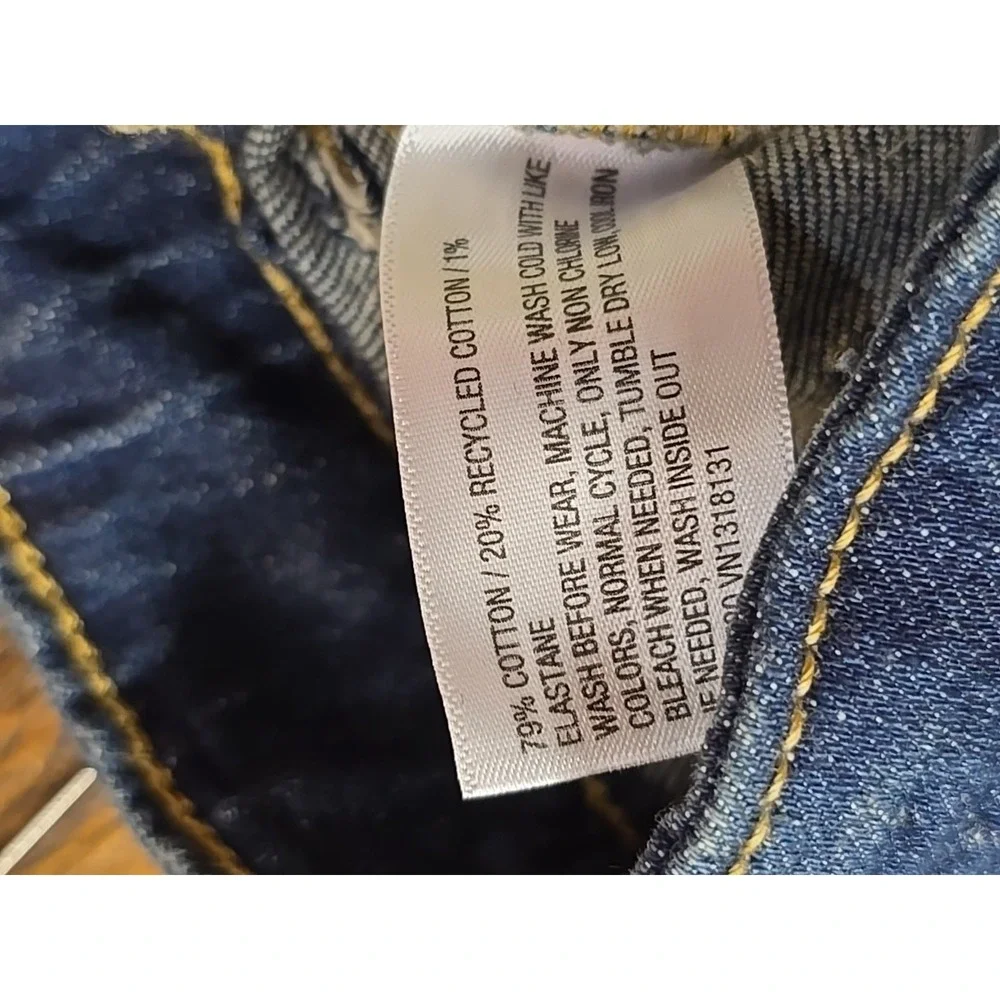 Cat & Jack Girls Jeans Sz 10 Straight Ankle Adjustable Dark Wash School Pants